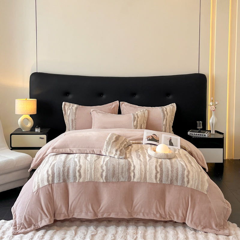 u002FWinter New 260g Thickened Matte Tuscany Fur Velvet Light-Luxurious Four-Piece Set