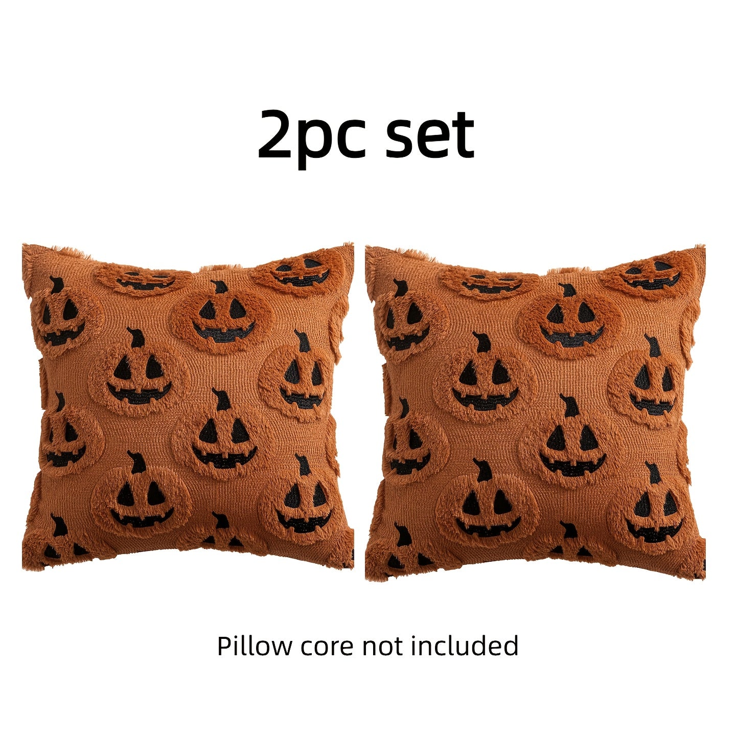 2pcs Of Halloween Ghost Pumpkin Embroidery Pattern Pillowcases, Autumn And Winter Thick Living Room