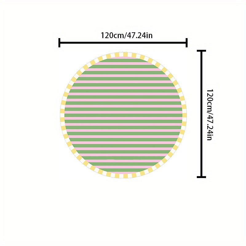 Soft Faux Sheepskin Round Mat Soft Faux Sheepskin Modern Striped Round Mat | 1000g+10mm