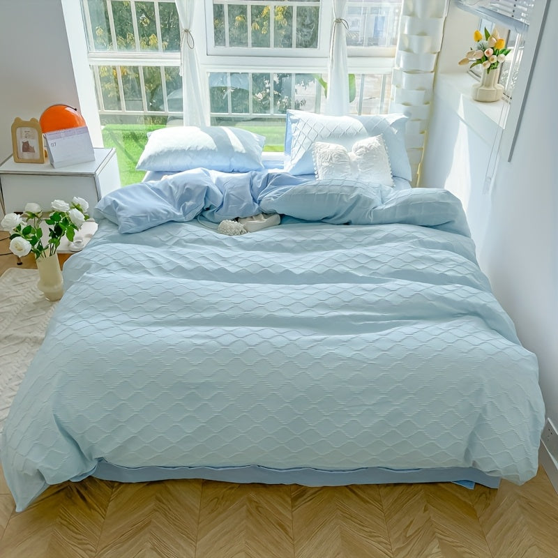 4pcs Bedding Set - Comfortable Diamond Check Jacquard Four-Piece Set