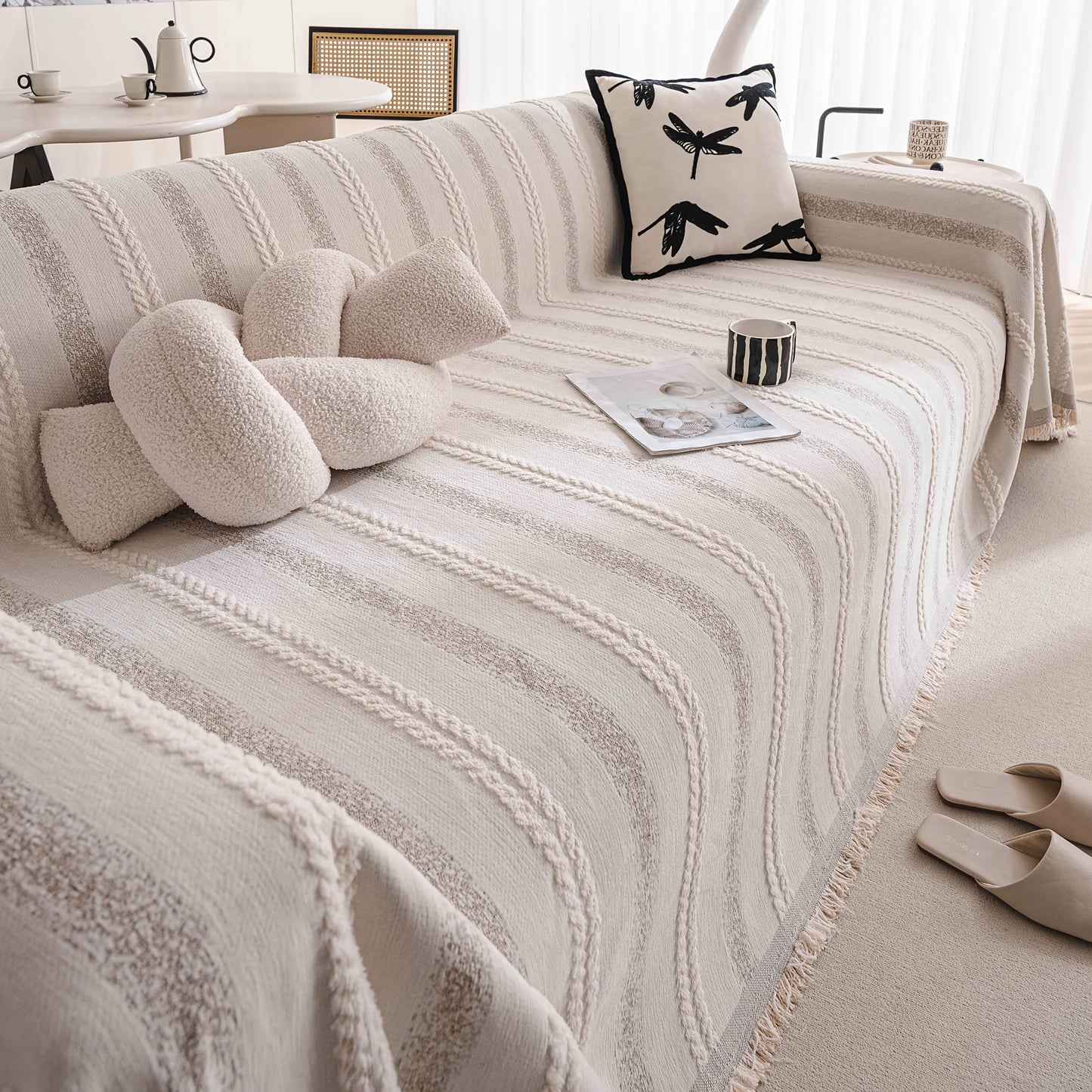 Modern Style Chenille Sofa Cover Universal Four Seasons, Non-slip