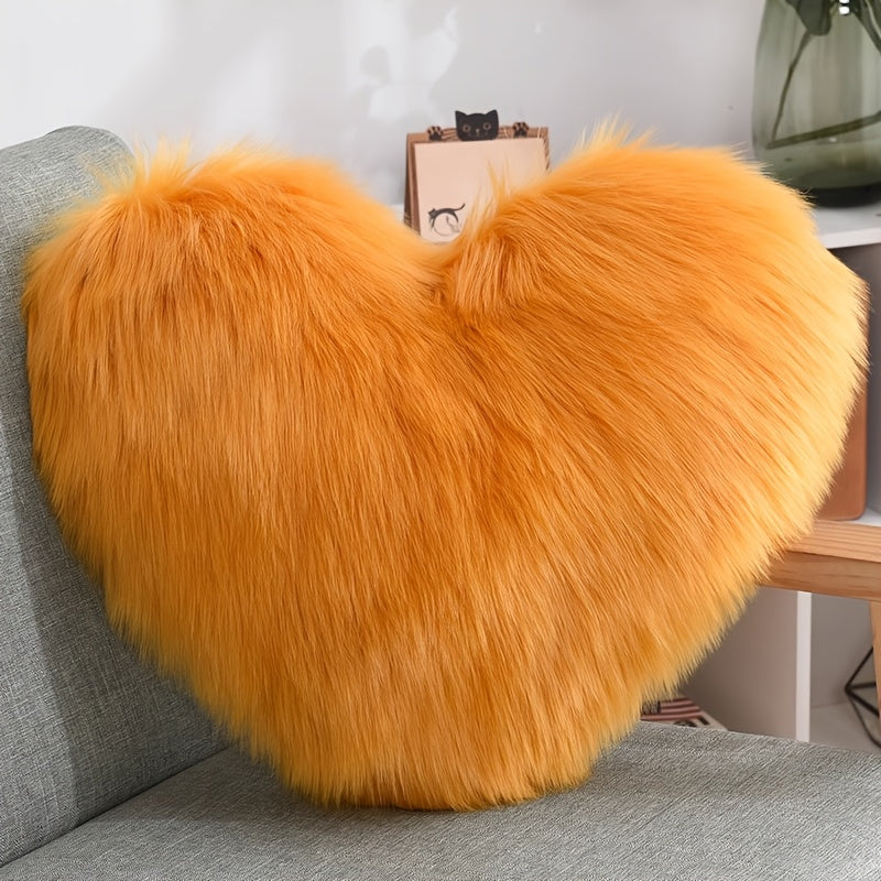 Nordic imitation Fleece plush heart pillow heart pillow sofa cushion cushion living room sofa bedroom decoration pillow birthday gift