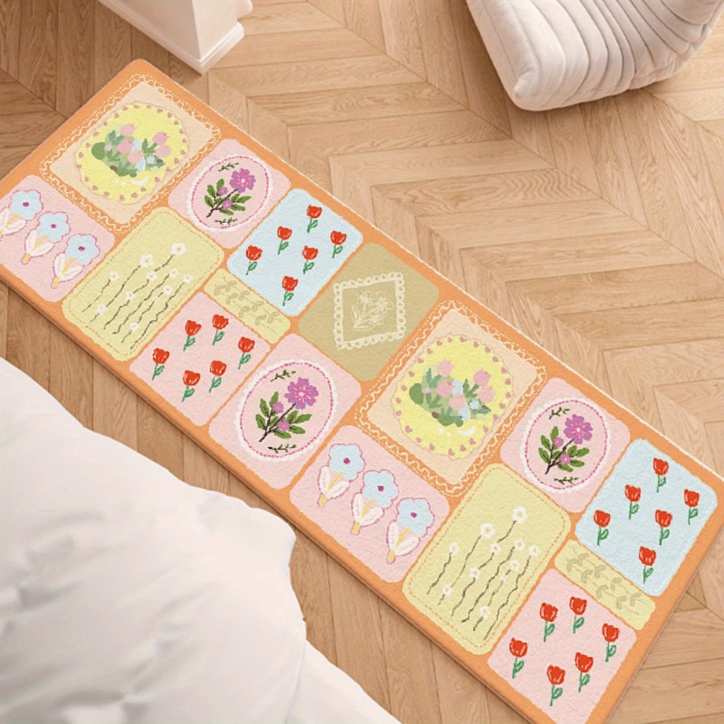 1 piece bedroom Mat floor mat ins wind room bedside Mat non-slip room cartoon under bed front foot cushion