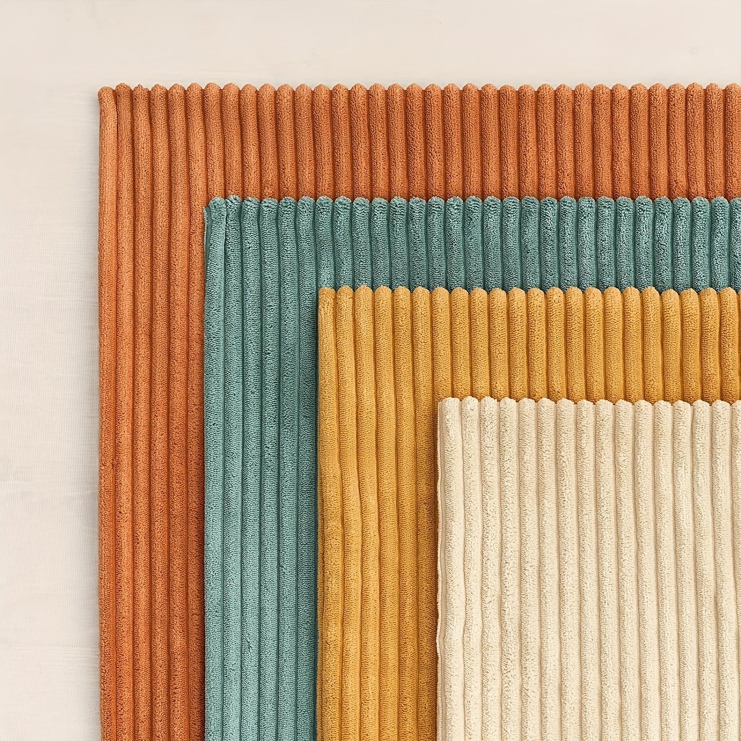 4 Pack Corduroy Pillow Covers, Soft Textured Fabric, Double-Sided Design with Zipper Closure