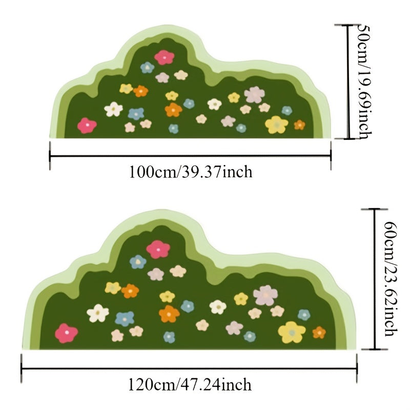 Fluffy Moss Flower Area Rug, 1000g+10mm Green Moss Flower Carpet