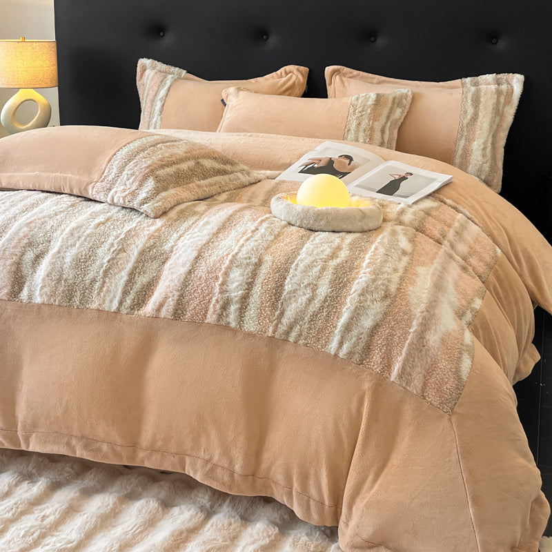 u002FWinter New 260g Thickened Matte Tuscany Fur Velvet Light-Luxurious Four-Piece Set