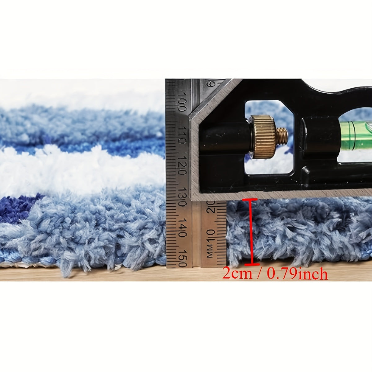 Wave Pattern Plush Soft Area Rug, Ocean-Themed Irregular Shaped Non-Slip TPR Backing Polyester Carpet