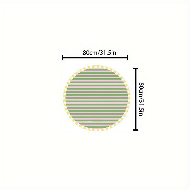 Soft Faux Sheepskin Round Mat Soft Faux Sheepskin Modern Striped Round Mat | 1000g+10mm