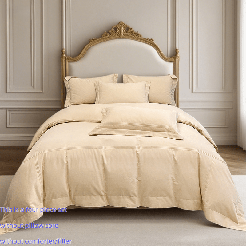 Warm Four-Piece Bedding Set: Includes 1 Duvet Cover + 1 Fitted Sheet + 2 Pillowcases