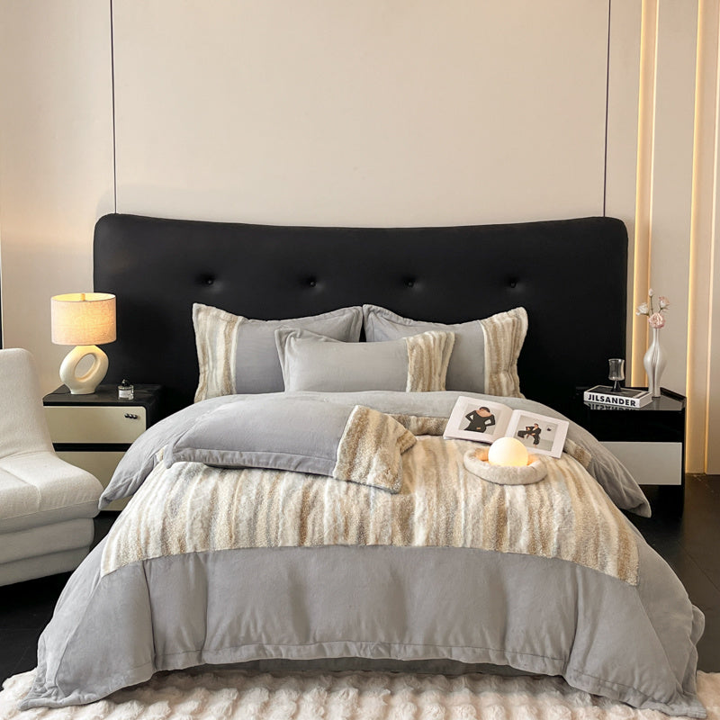 u002FWinter New 260g Thickened Matte Tuscany Fur Velvet Light-Luxurious Four-Piece Set