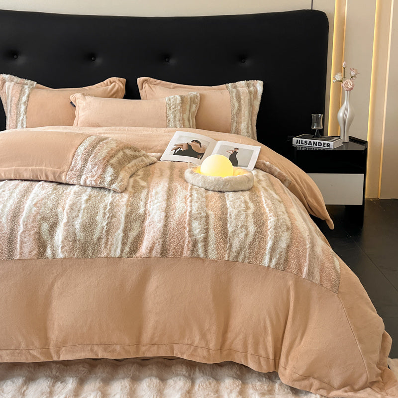 u002FWinter New 260g Thickened Matte Tuscany Fur Velvet Light-Luxurious Four-Piece Set