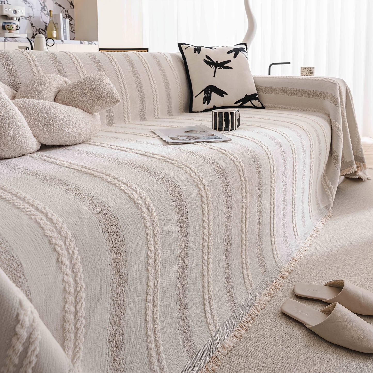 Modern Style Chenille Sofa Cover Universal Four Seasons, Non-slip