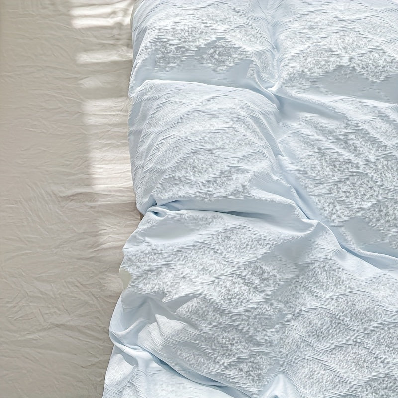4pcs Rhombus Pattern Double-Layer Four-Piece Set, Bedding, Soft and Delicate