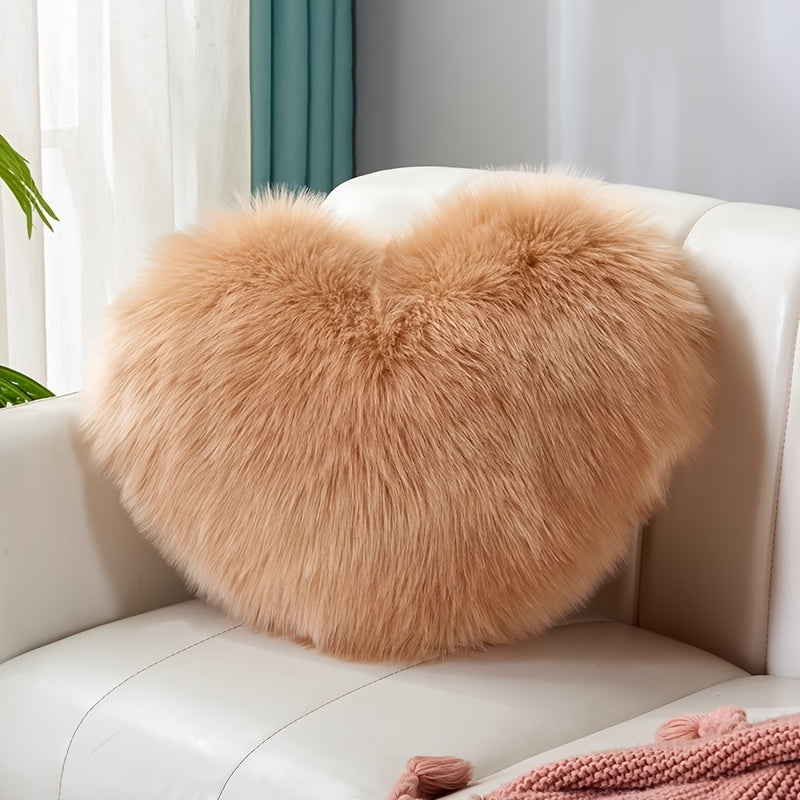 Nordic imitation Fleece plush heart pillow heart pillow sofa cushion cushion living room sofa bedroom decoration pillow birthday gift