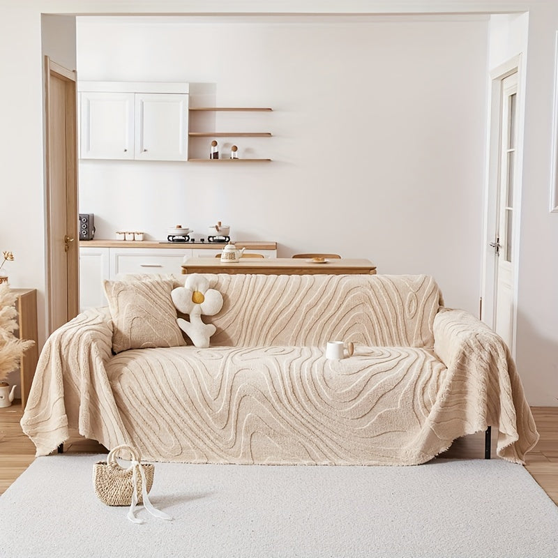 Christmas Couch Cover 1pc Cream Colored Thick Plush Sofa Towel