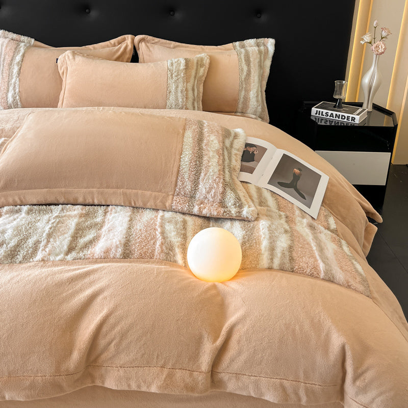 u002FWinter New 260g Thickened Matte Tuscany Fur Velvet Light-Luxurious Four-Piece Set