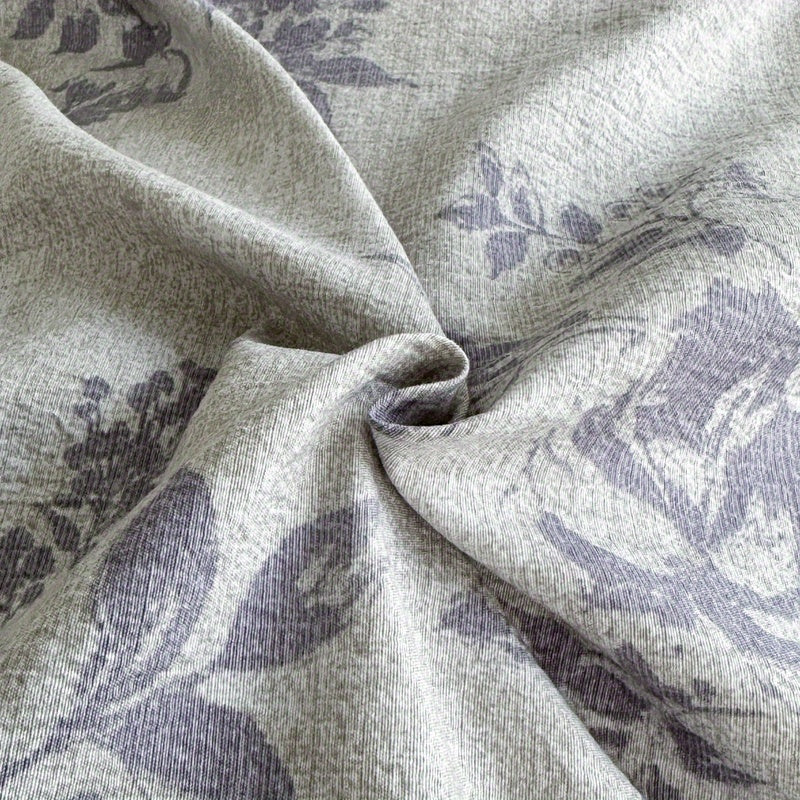 Ice Feather A-Class Thickened High GSM Linen Retro Style Double Layer Printed Three-Piece Set