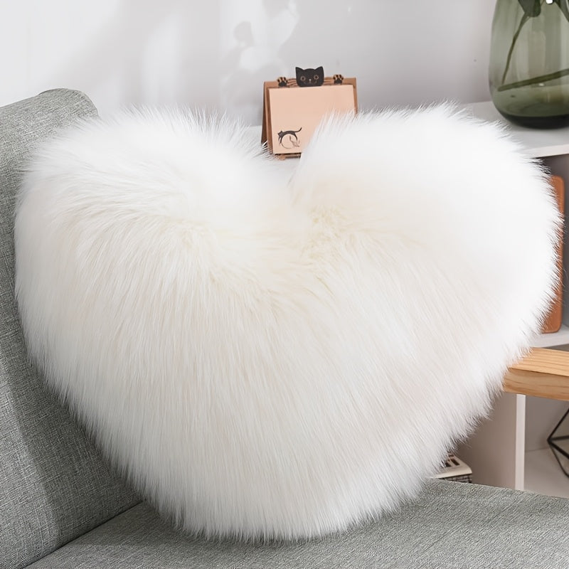 Nordic imitation Fleece plush heart pillow heart pillow sofa cushion cushion living room sofa bedroom decoration pillow birthday gift
