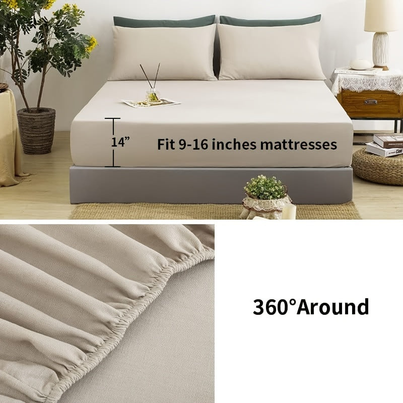 Natural Linen 100% Linen Sheets, 4pcs Linen Sheets Set