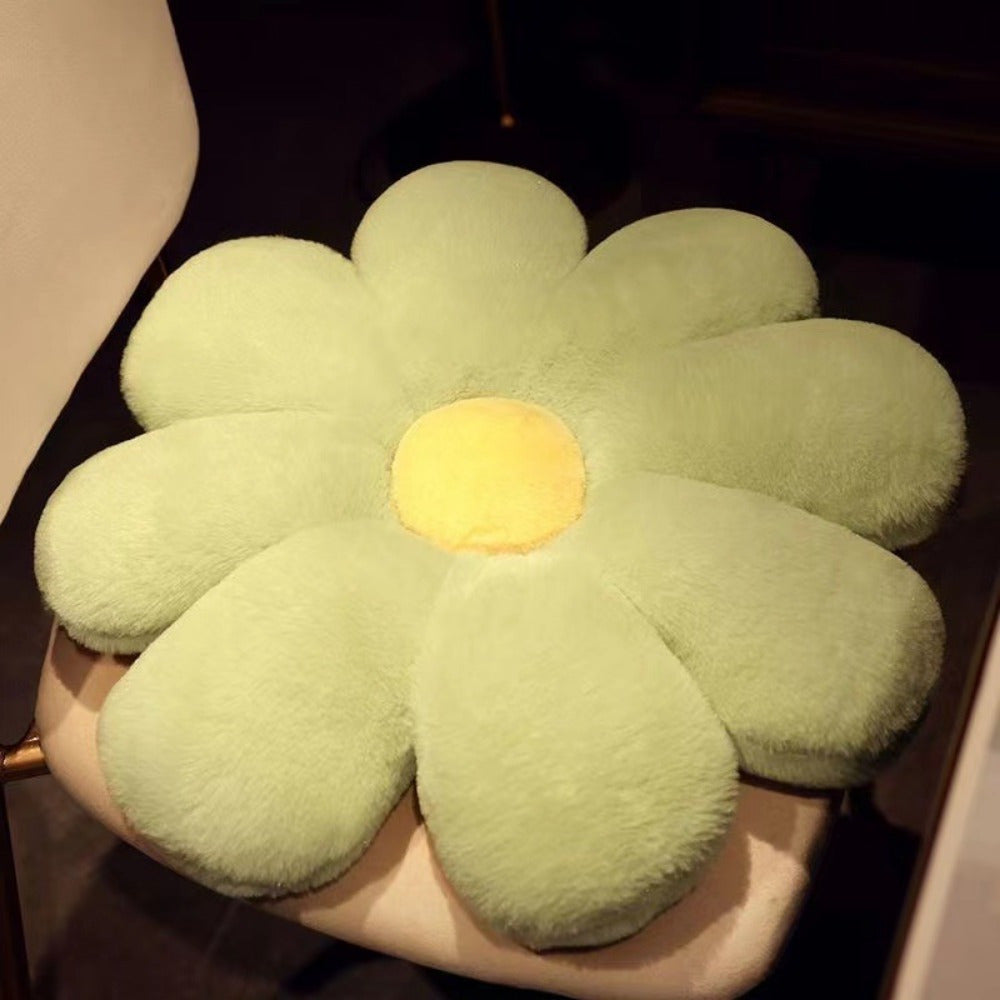 Contemporary Floral Plush Flower Cushion - Soft Polyester Short Plush, Sun-Scented, Hand Wash Only
