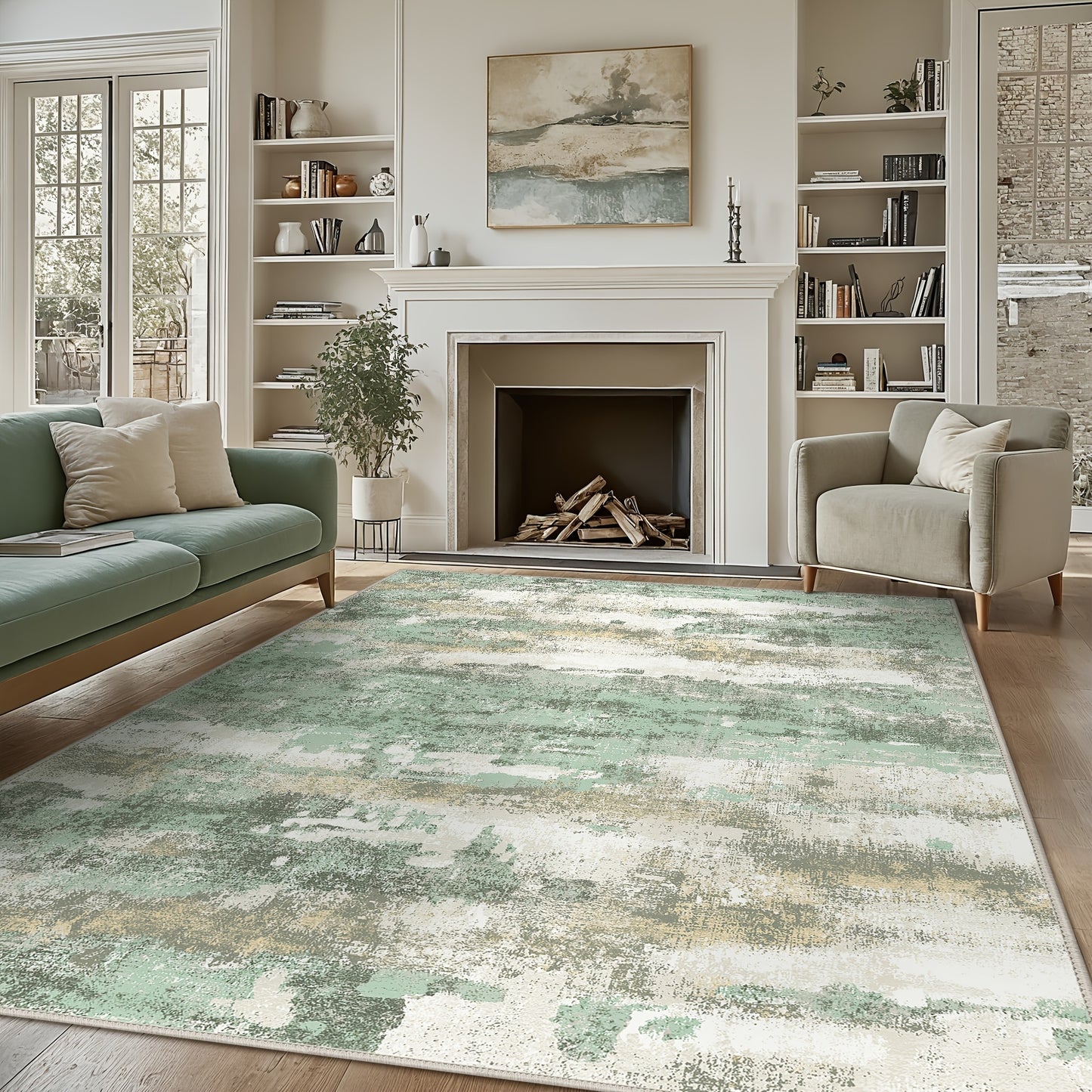 Modern Abstract Area Mat Modern Abstract Non-Slip Area Mat | Large Soft Machine Washable for Living Room