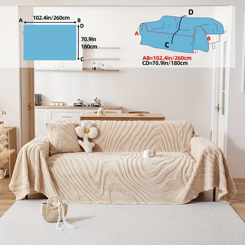 Christmas Couch Cover 1pc Cream Colored Thick Plush Sofa Towel