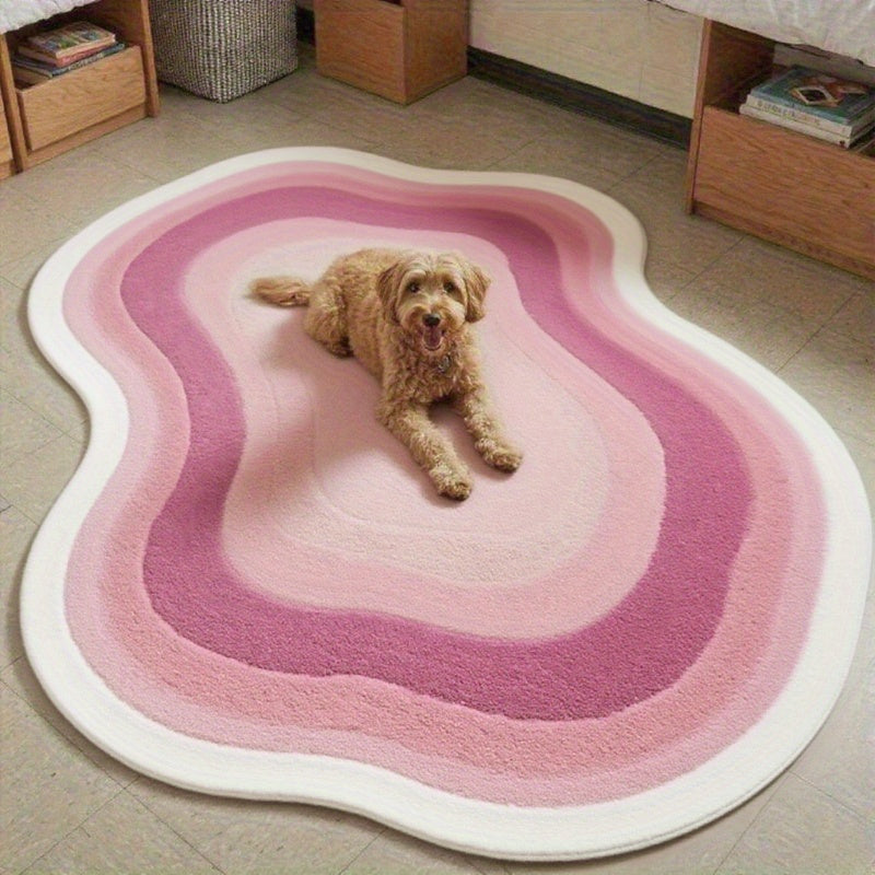 Plush Velvet +1000g+10mm Dopamine Mat • Geometric Pattern • Modern Minimalist • Non-Slip Washable