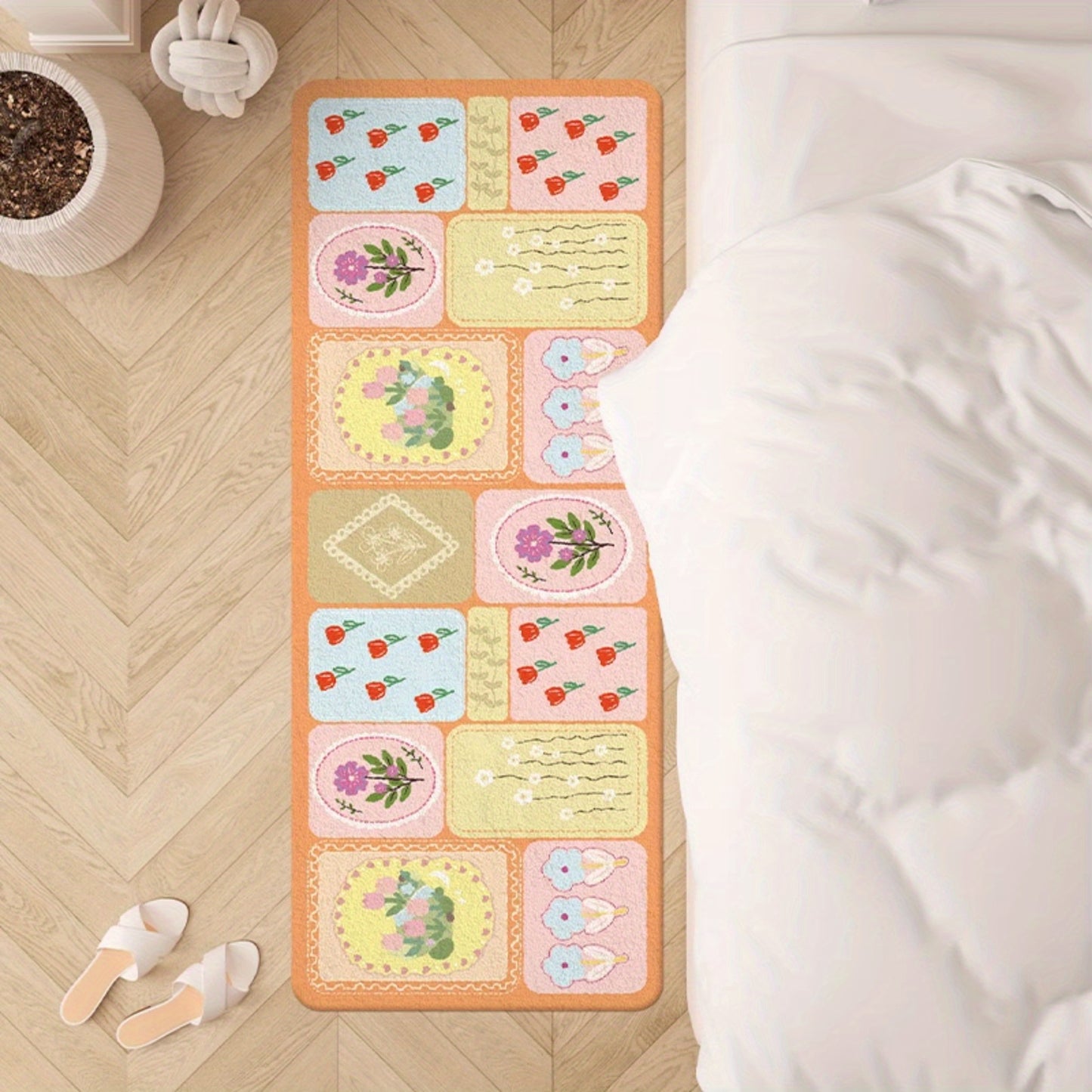 1 piece bedroom Mat floor mat ins wind room bedside Mat non-slip room cartoon under bed front foot cushion