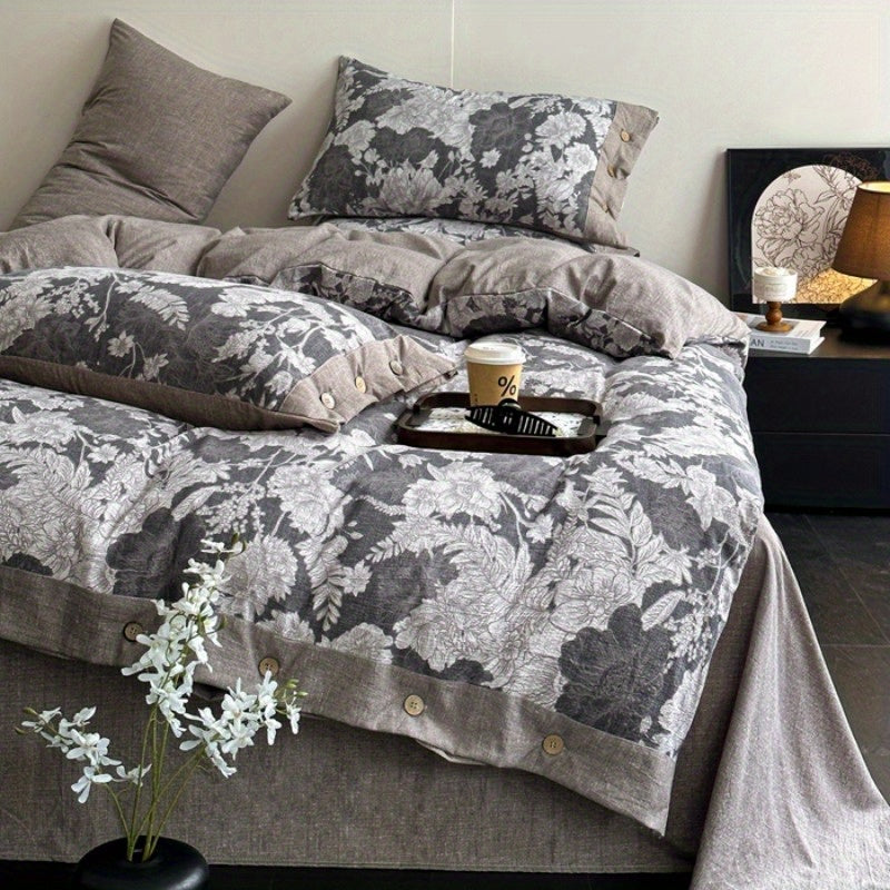 Bingyu Autumn and Winter New Collection: A-Class Thickened High-Grammage Linen Retro Style Double-Layer Yarn Printed Three-Piece