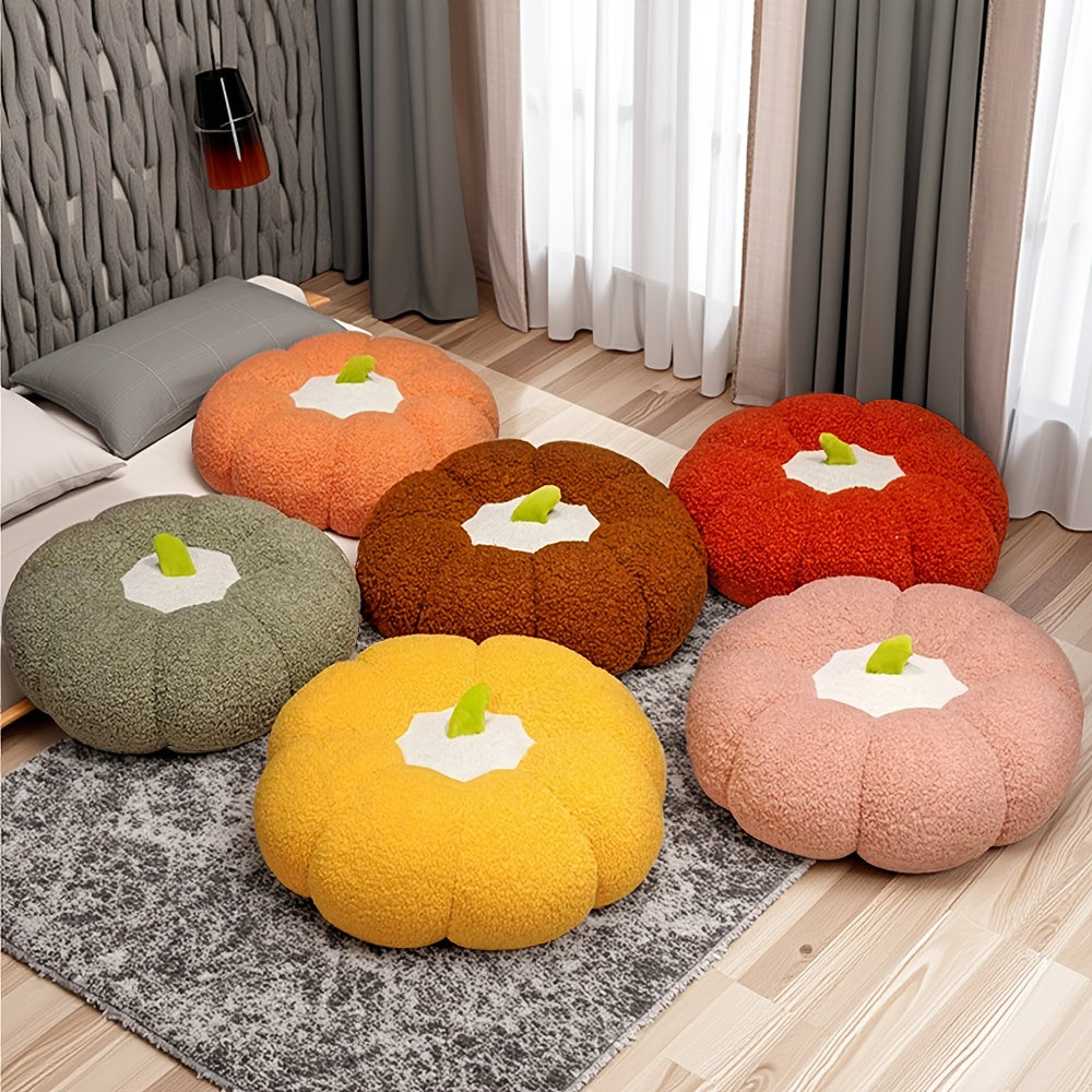 Modern Soft Pumpkin Cushion - Cozy Autumn Pillow Cover for Sofa & Bed, Polyester, Hand Wash Only