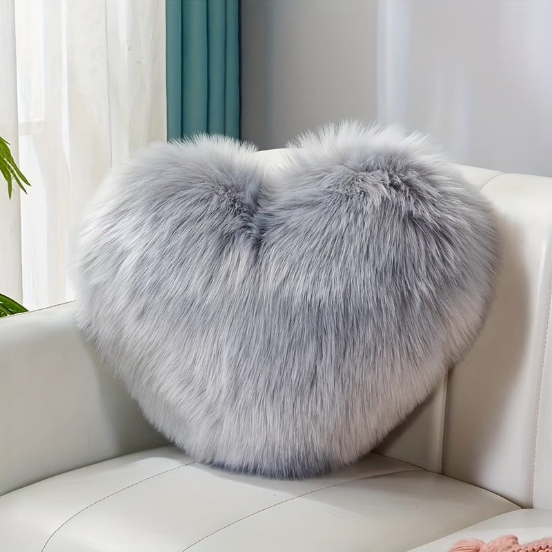 Nordic imitation Fleece plush heart pillow heart pillow sofa cushion cushion living room sofa bedroom decoration pillow birthday gift