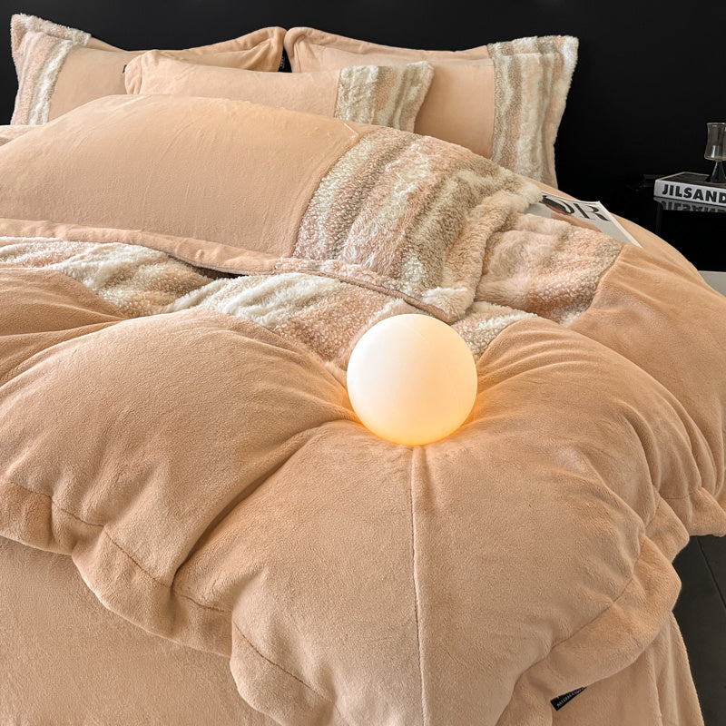 u002FWinter New 260g Thickened Matte Tuscany Fur Velvet Light-Luxurious Four-Piece Set