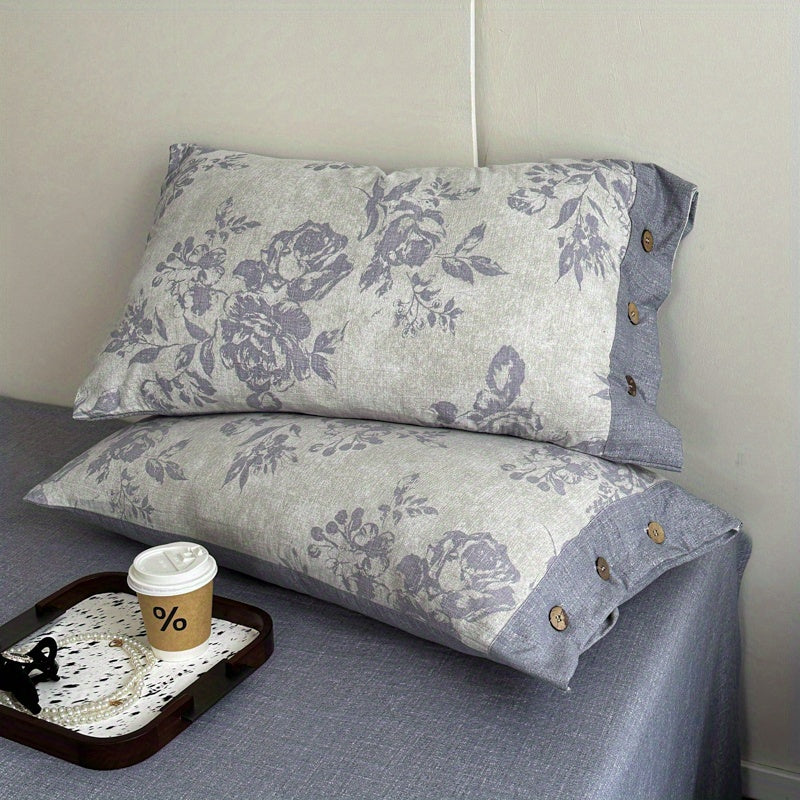 Ice Feather A-Class Thickened High GSM Linen Retro Style Double Layer Printed Three-Piece Set