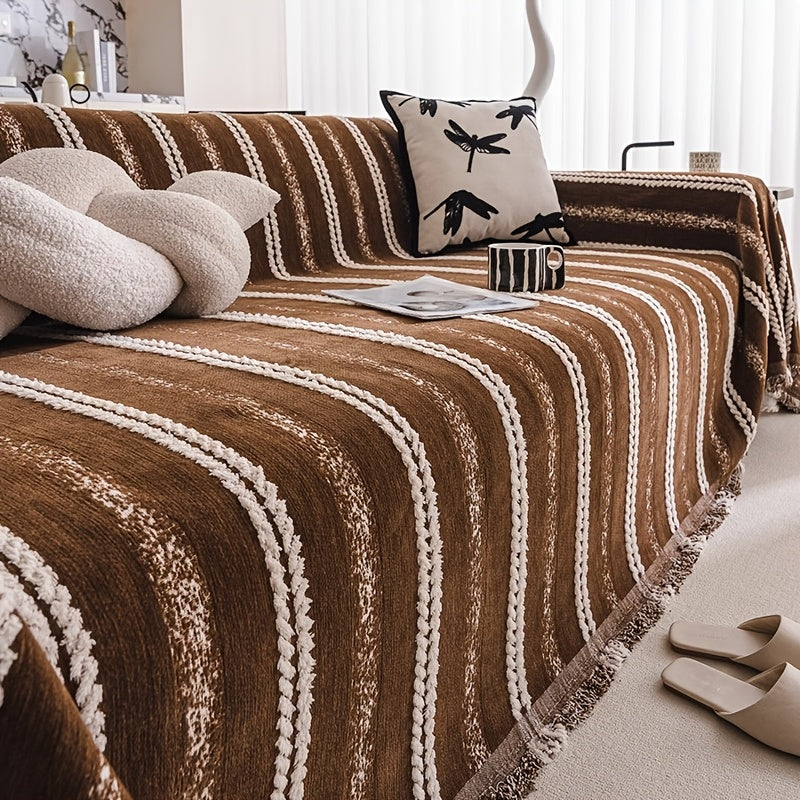 Modern Style Chenille Sofa Cover Universal Four Seasons, Non-slip