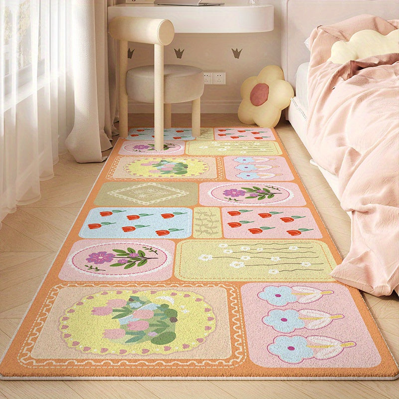 1 piece bedroom Mat floor mat ins wind room bedside Mat non-slip room cartoon under bed front foot cushion