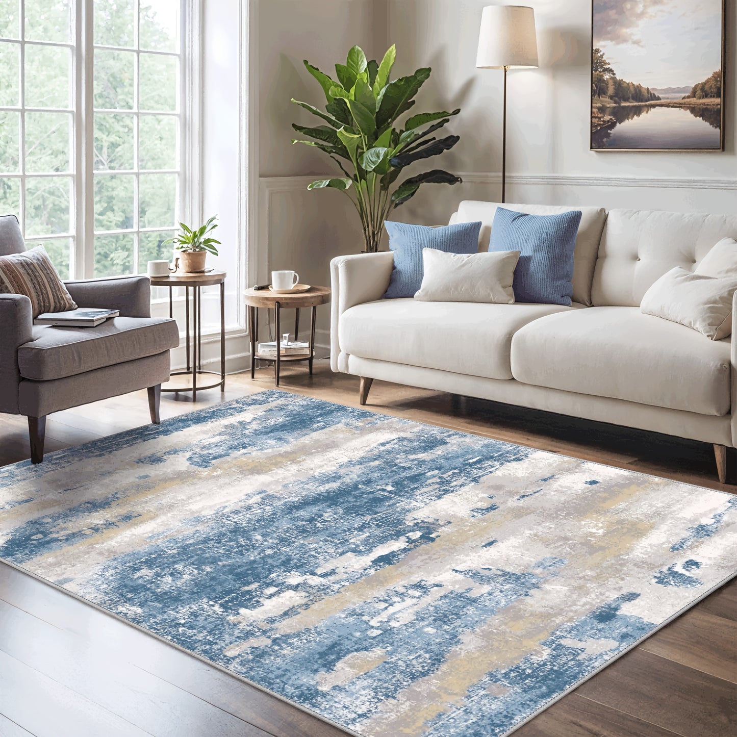 Modern Abstract Area Mat Modern Abstract Non-Slip Area Mat | Large Soft Machine Washable for Living Room