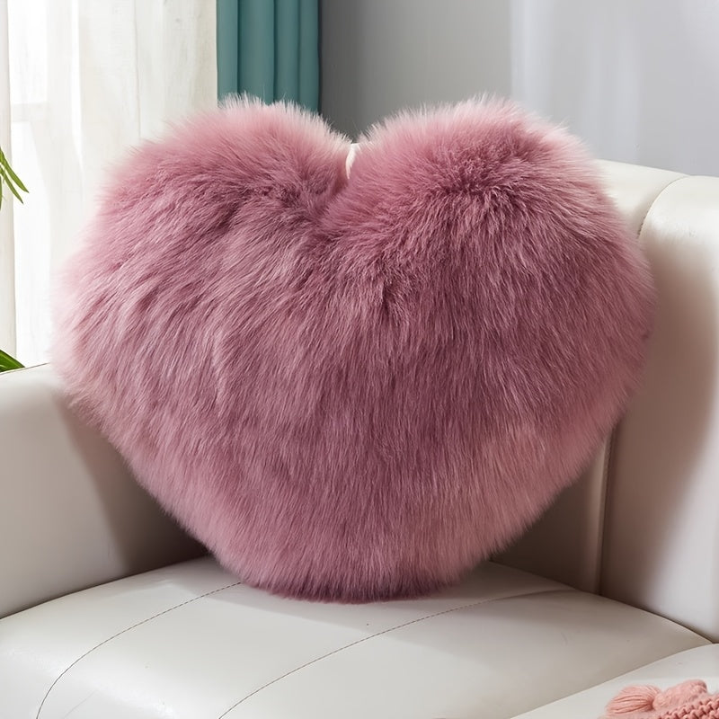 Nordic imitation Fleece plush heart pillow heart pillow sofa cushion cushion living room sofa bedroom decoration pillow birthday gift