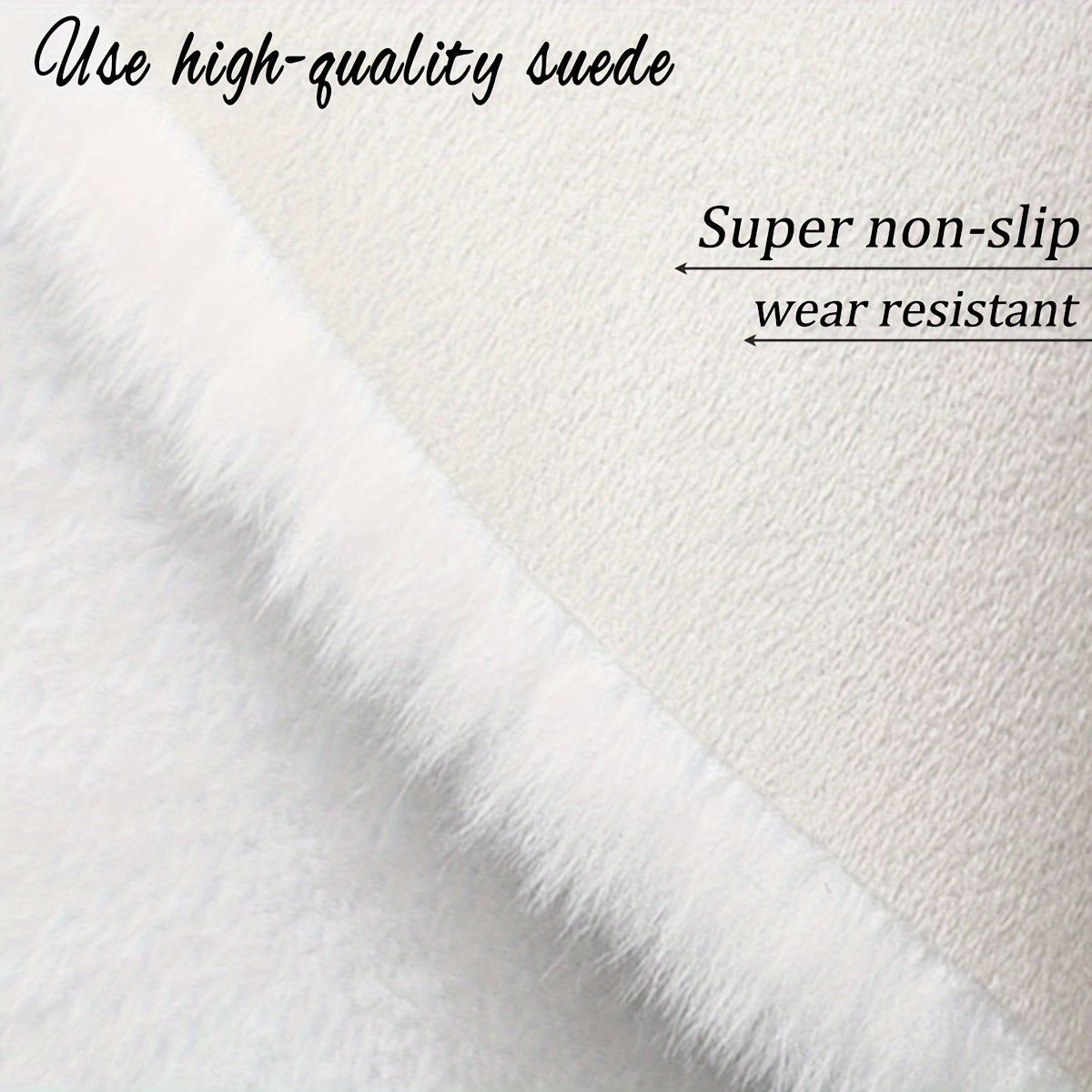 A Uniquely Shaped Solid Color Rug Made of Faux Rabbit Fur Material, Featuring a Fluffy