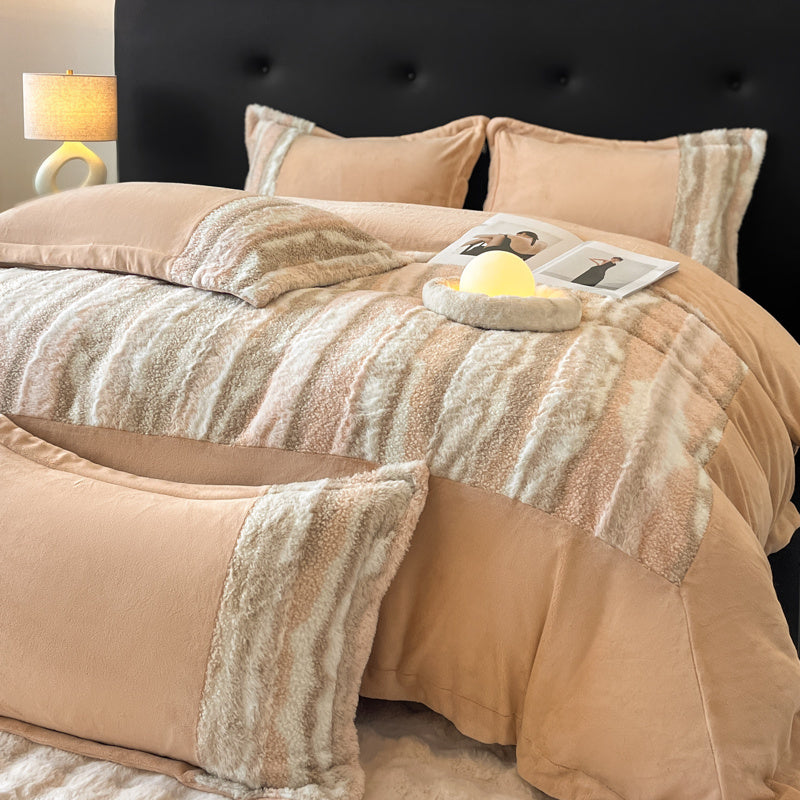 u002FWinter New 260g Thickened Matte Tuscany Fur Velvet Light-Luxurious Four-Piece Set