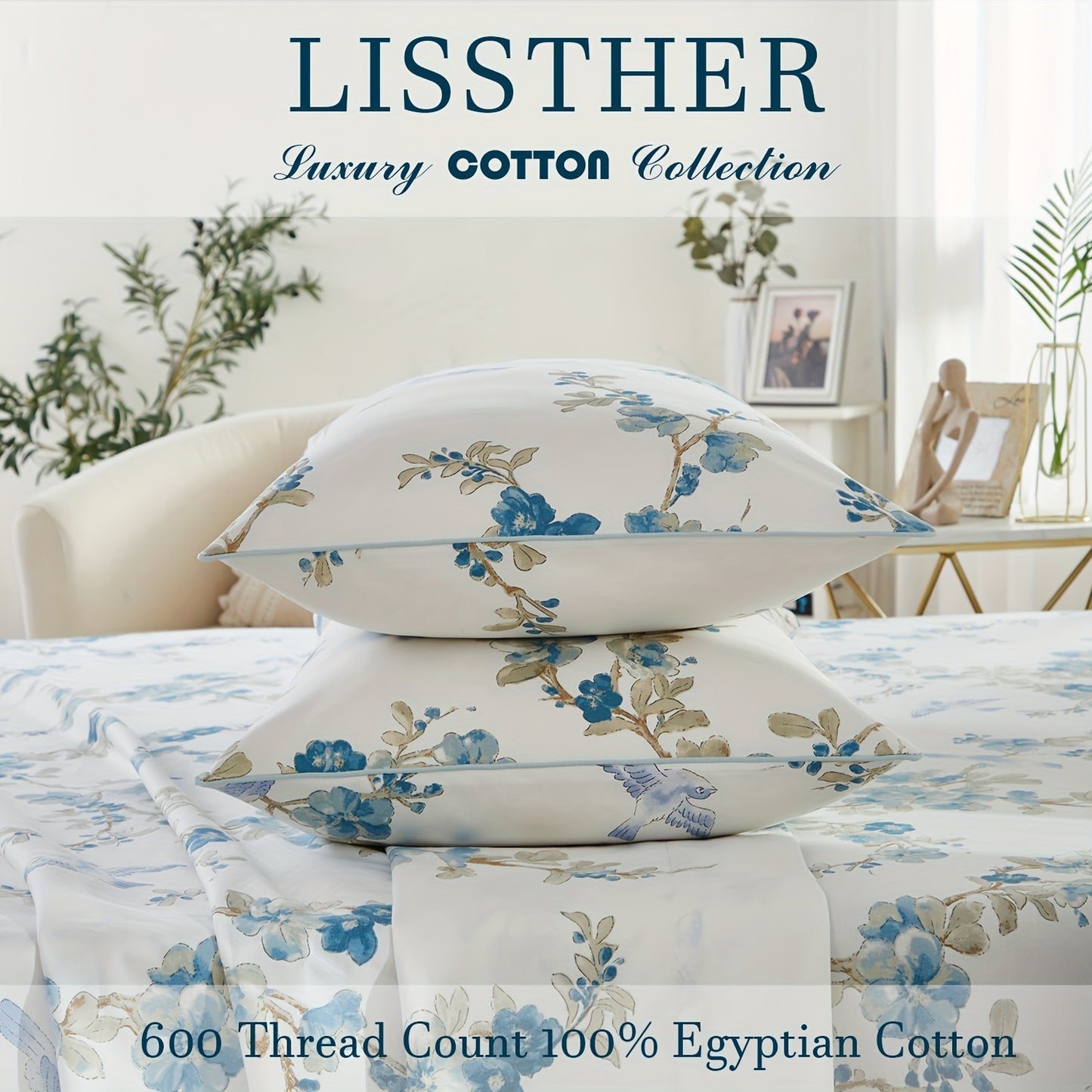 4pcs 600TC 100% Egyptian Cotton Fitted Sheet Set