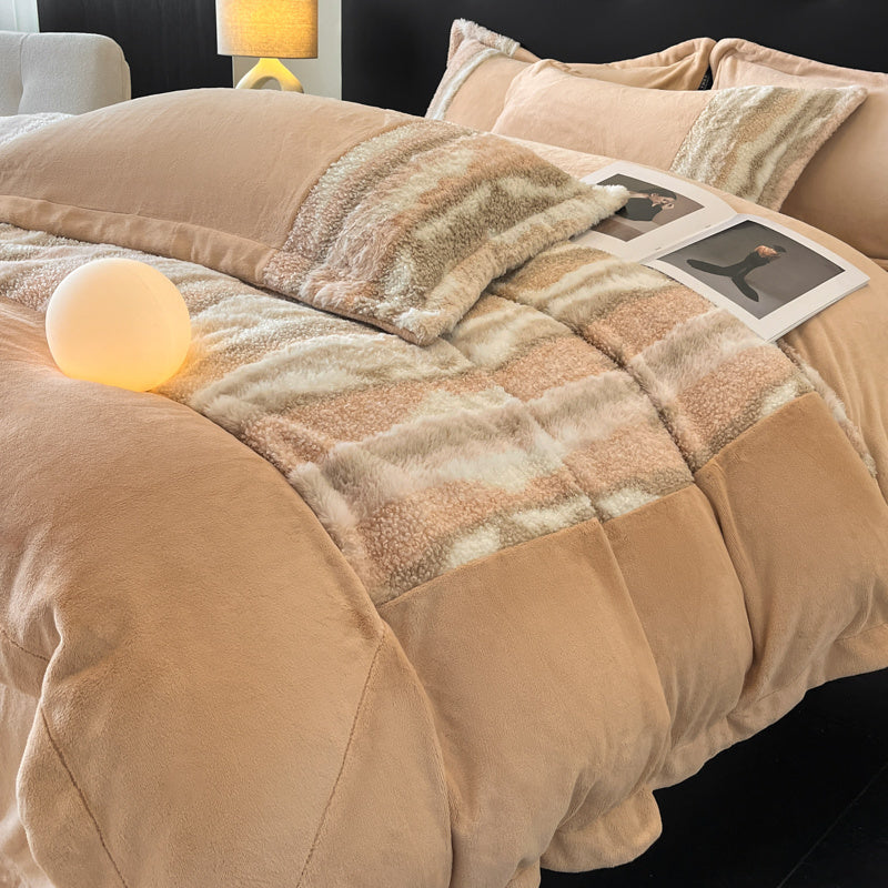 u002FWinter New 260g Thickened Matte Tuscany Fur Velvet Light-Luxurious Four-Piece Set