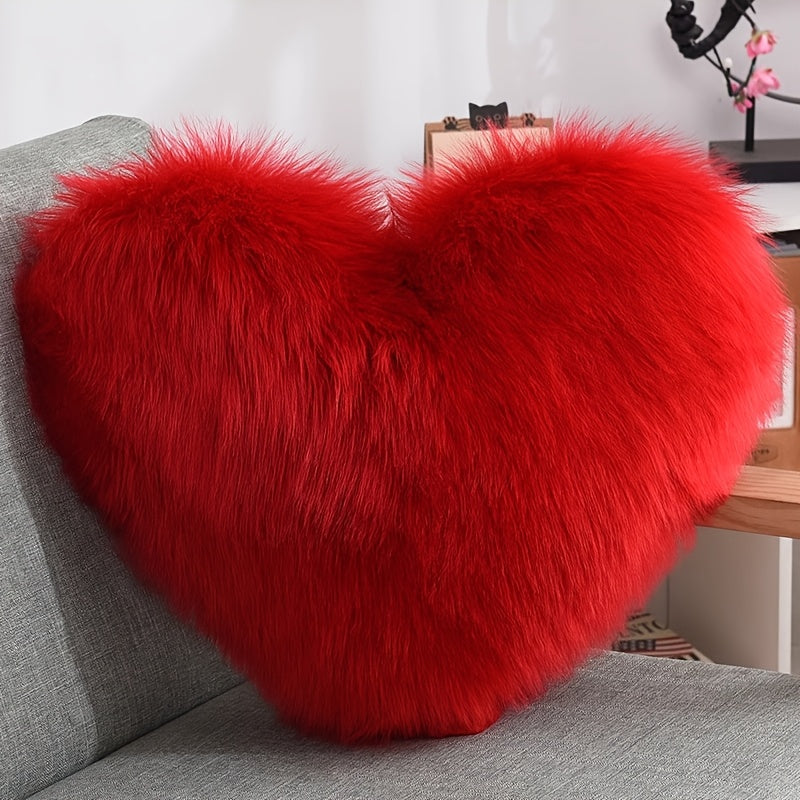 Nordic imitation Fleece plush heart pillow heart pillow sofa cushion cushion living room sofa bedroom decoration pillow birthday gift