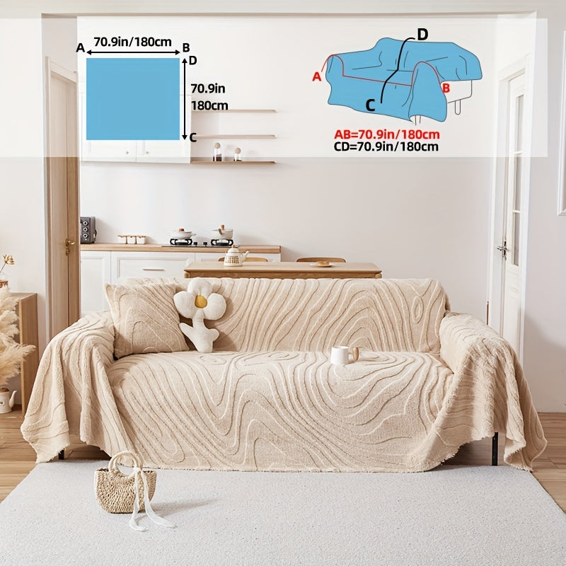 Christmas Couch Cover 1pc Cream Colored Thick Plush Sofa Towel