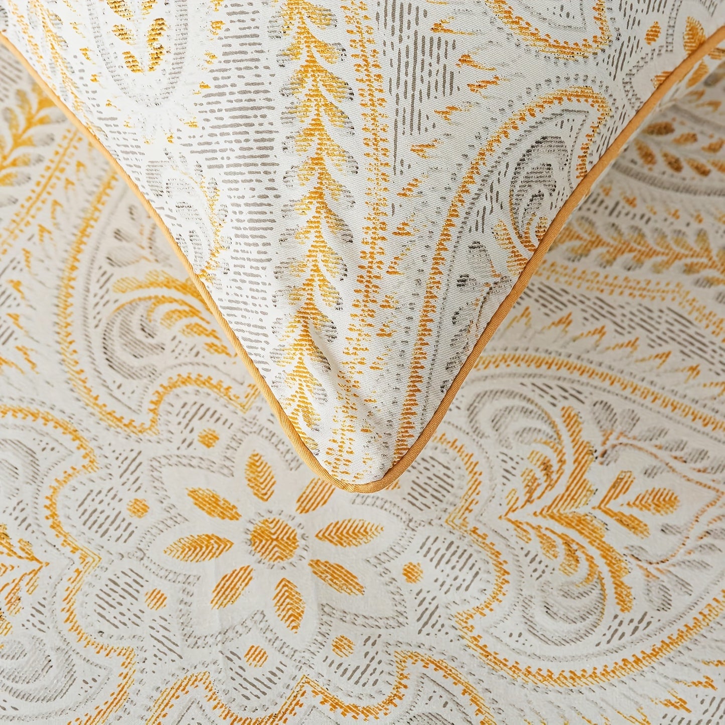 4pcs 100% Sheets Set Classical Damask Paisley Bedding Luxurious Golden Classy Paisley Bed Sheet Set Breathable