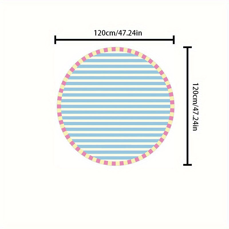Soft Faux Sheepskin Round Mat Soft Faux Sheepskin Modern Striped Round Mat | 1000g+10mm