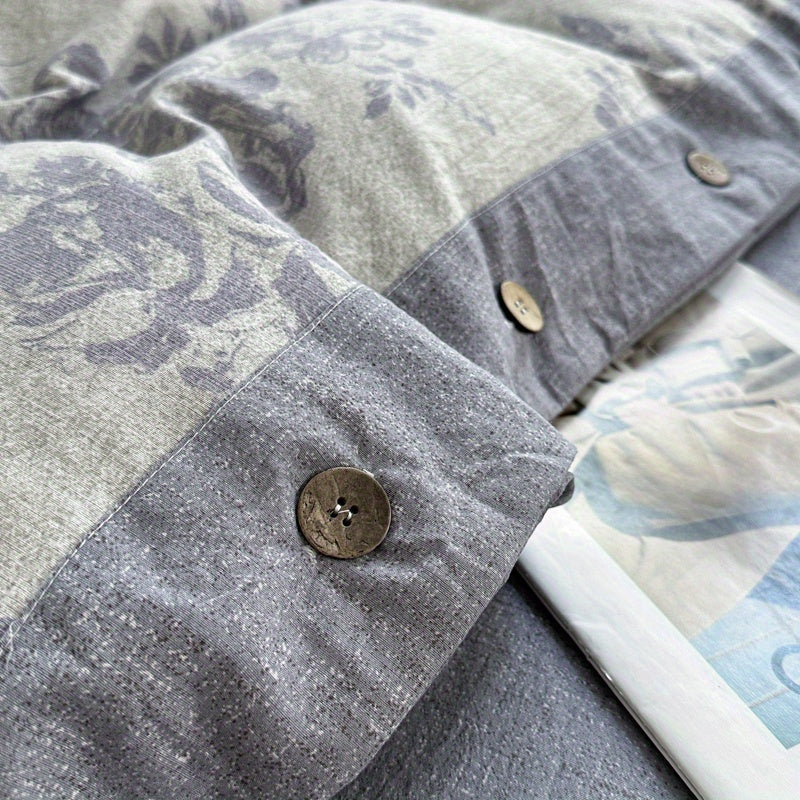 Ice Feather A-Class Thickened High GSM Linen Retro Style Double Layer Printed Three-Piece Set