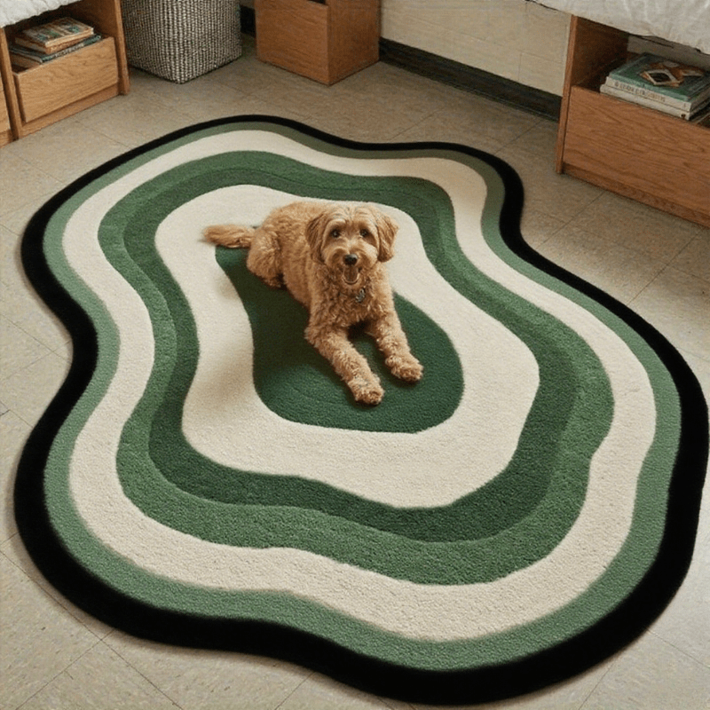 Plush Velvet +1000g+10mm Dopamine Mat • Geometric Pattern • Modern Minimalist • Non-Slip Washable