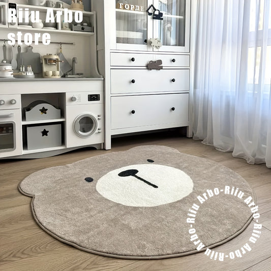 1 Cute Bear-Shaped Plush Mat - Soft, Comfortable & Durble Polyester Mat for Living Room or Bedroom
