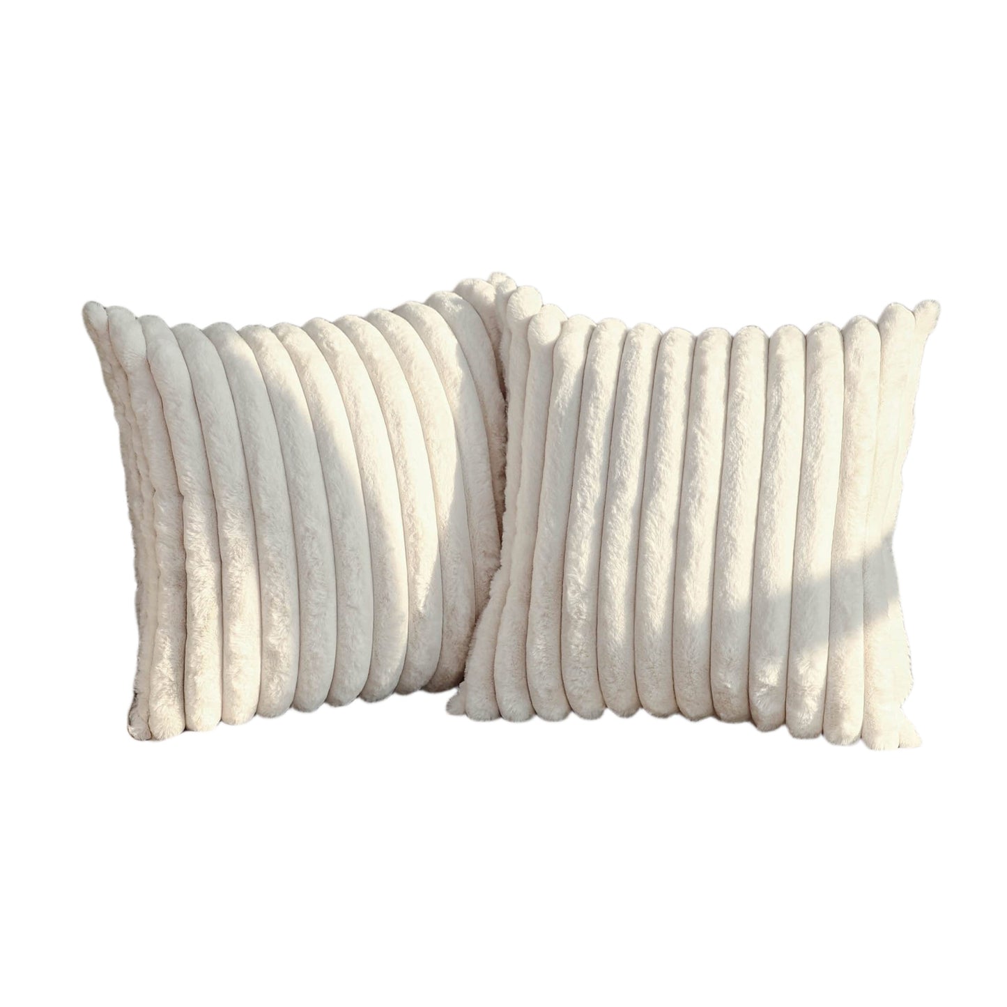 2pcs set, artificial fur plush decorative pillowcase, Wabi-Sabi style pillowcase for bed, bolster cover