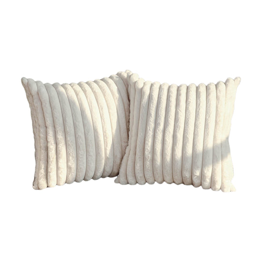 2pcs set, artificial fur plush decorative pillowcase, Wabi-Sabi style pillowcase for bed, bolster cover